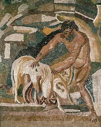 Polyphemus sucht Odysseus, der sich unter den Schafen versteckt, aus der Villa di Baccano